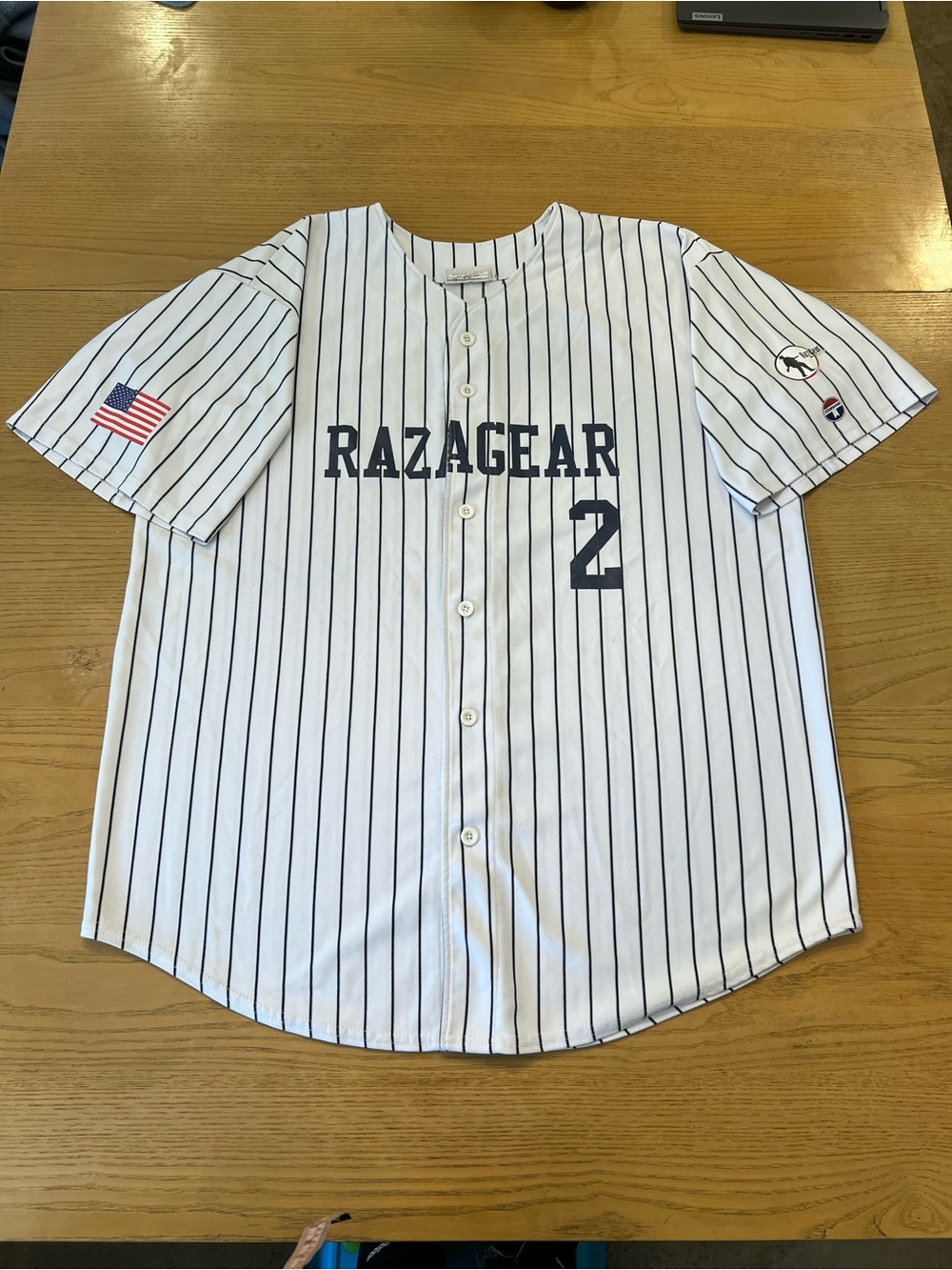 Vintage Lot of 2: Razagear “Brewcrew” Pinstripe Baseball Jersey - White/Navy XXL